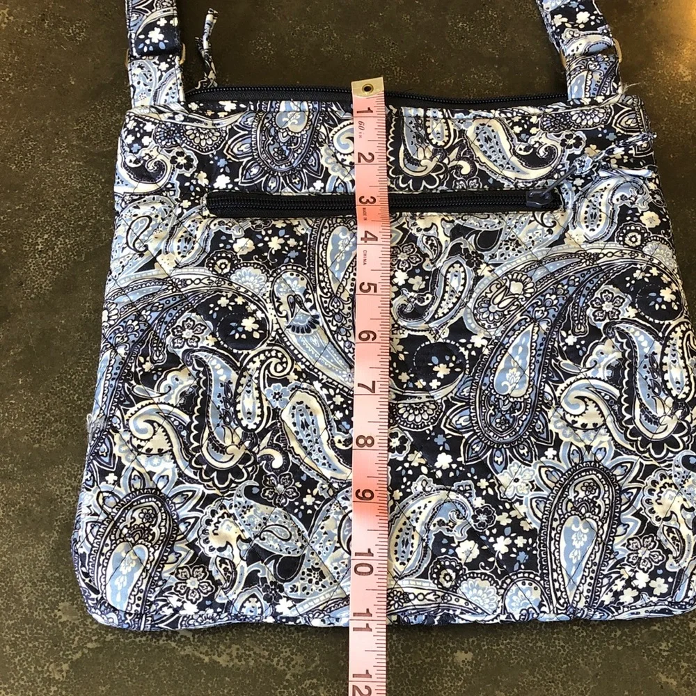Quilted Paisley Crossbody Bag in Navy and Light Blue, NWOT